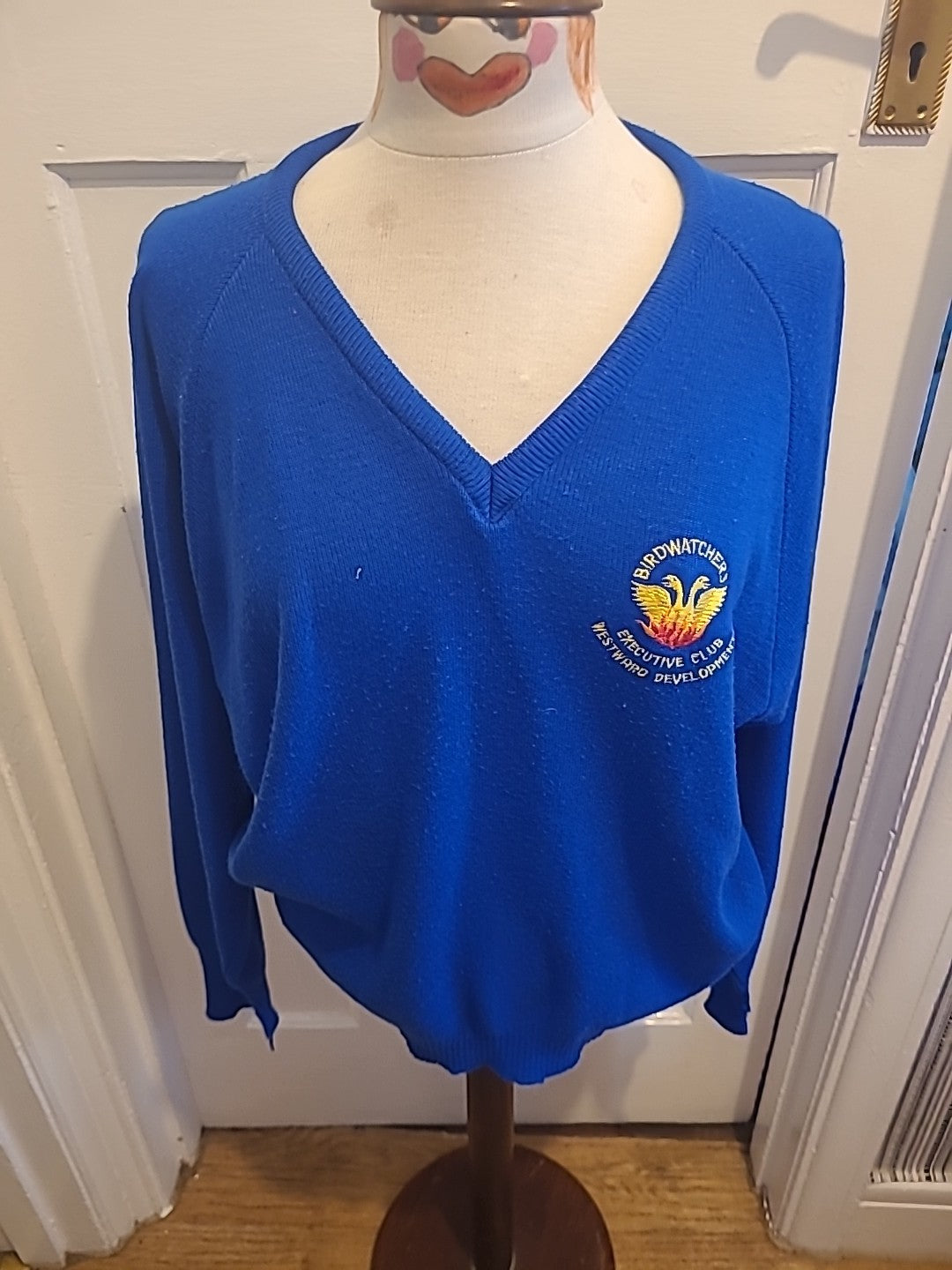 Mens Size Large Royal Blue Bird Watchers Jumper