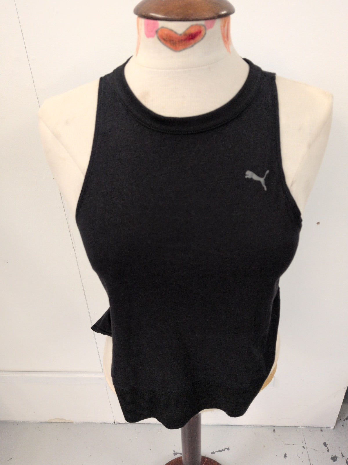 Puma Xs Black Sleeveless Tank Vest Top