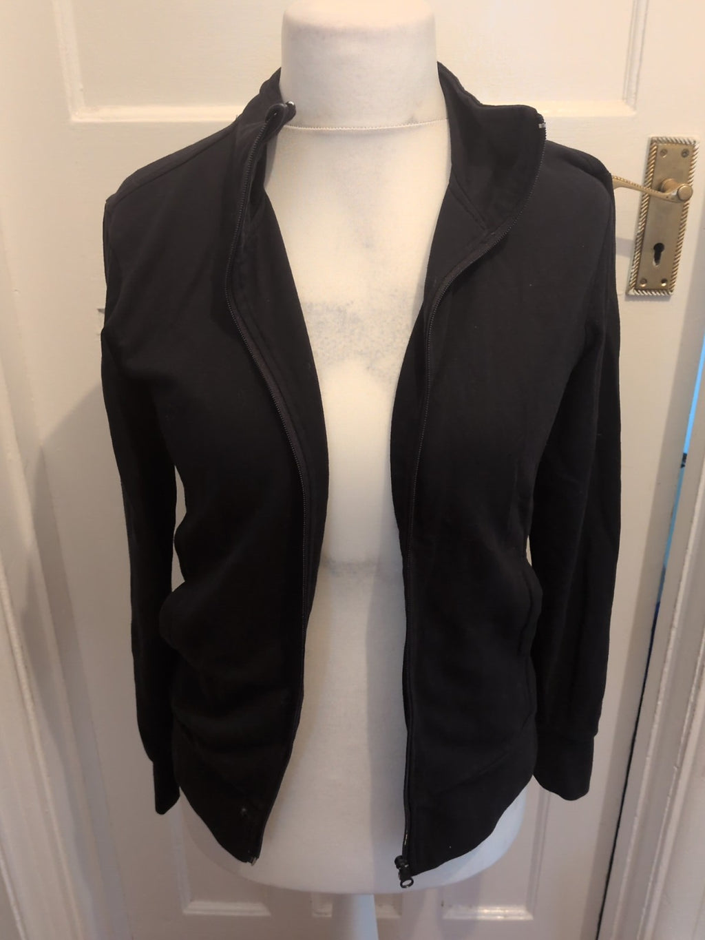 Ladies Crivit Size Small Black Collared Jacket Full Zip