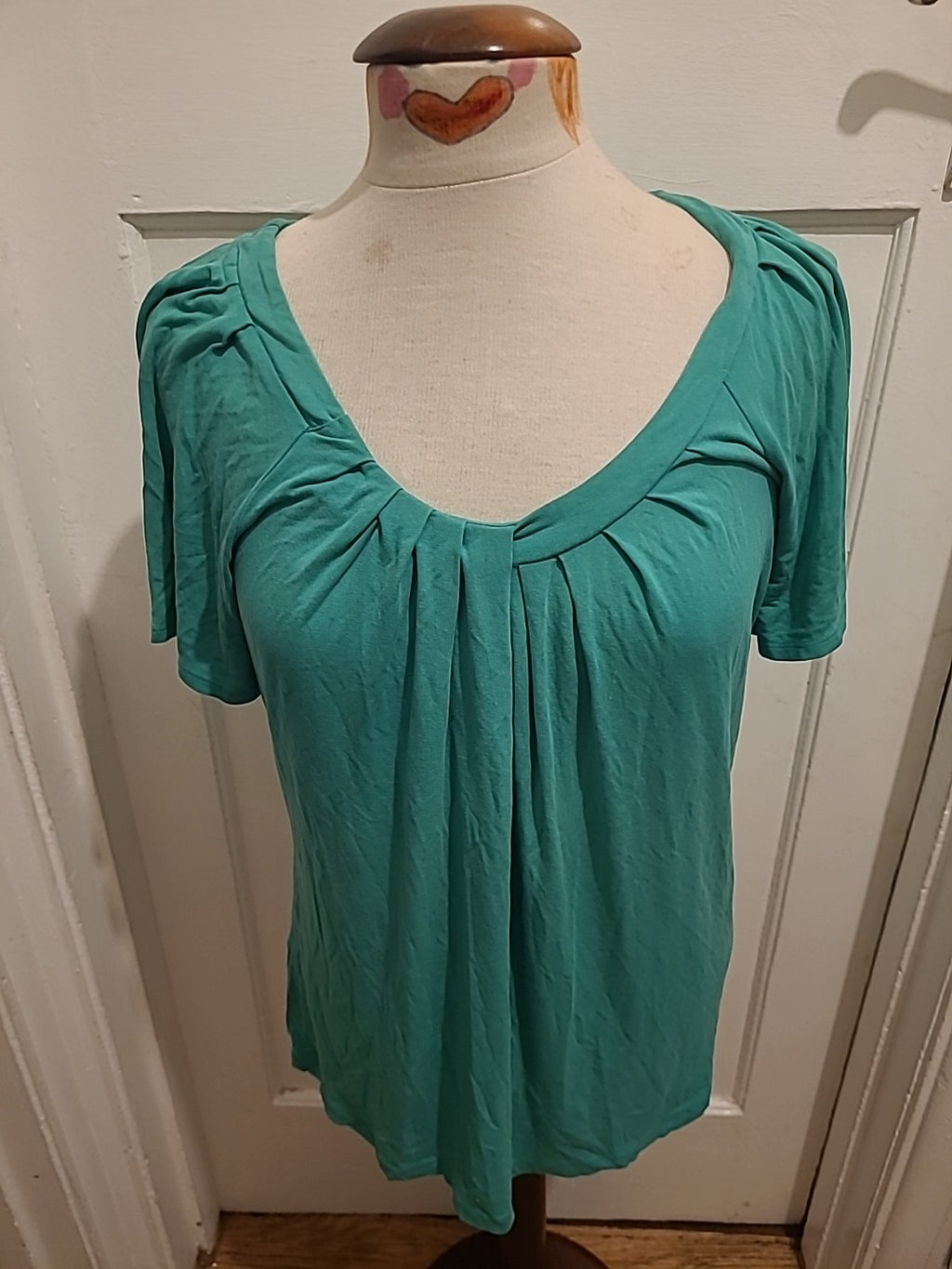 Ladies Marks And Spencer Size 10 Green Short Sleeved Tshirt