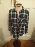 Mens Tokyo Laundry Size Large Blue/Navy/White Check Long Sleeved Shirt
