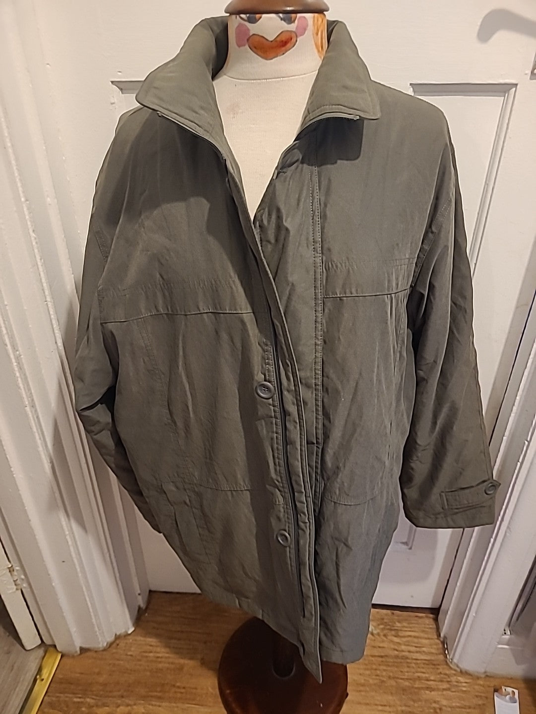 Mens EWM Size Large Khaki Lined Coat