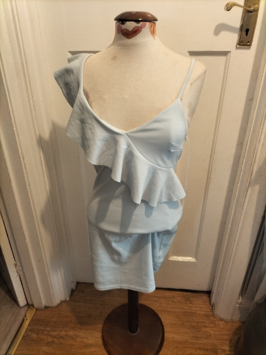 Ladies New Look Size 10 Pale Blue Sleeveless Short Dress