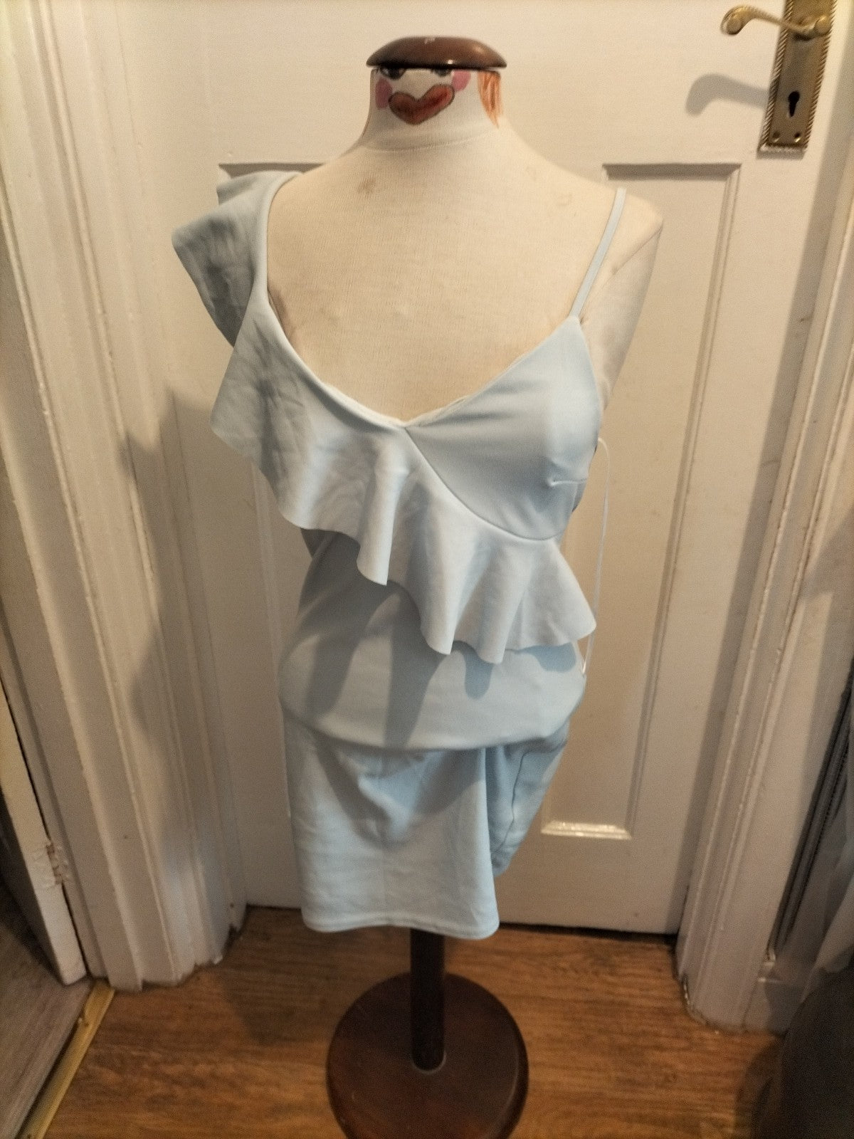 Ladies New Look Size 10 Pale Blue Sleeveless Short Dress