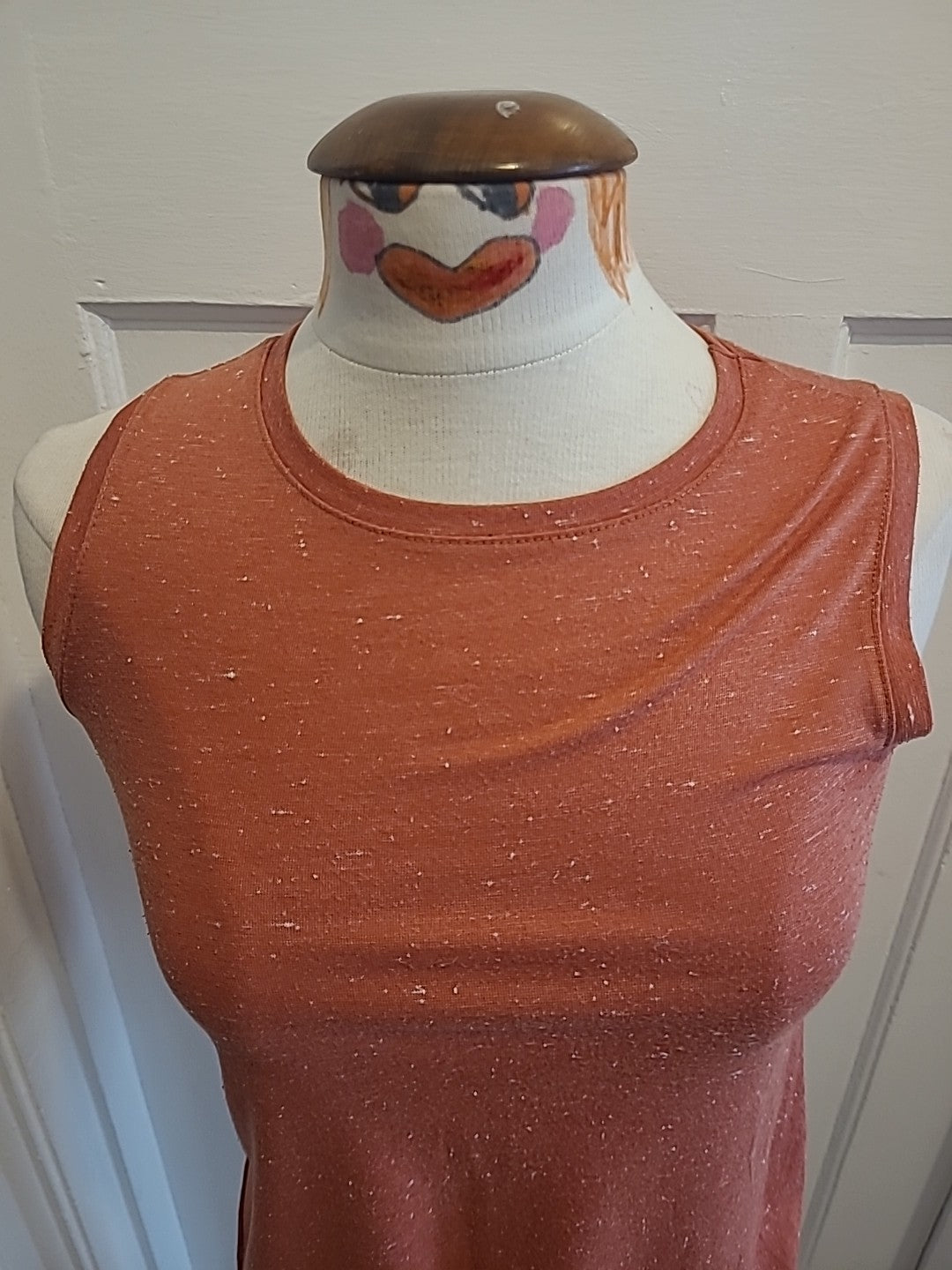 Ladies New Look Size 8 Burnt Orange Sleeveless Vest Top