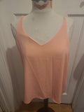 Ladies F&F Size 12 Peach Sleeveless Lined Blouse