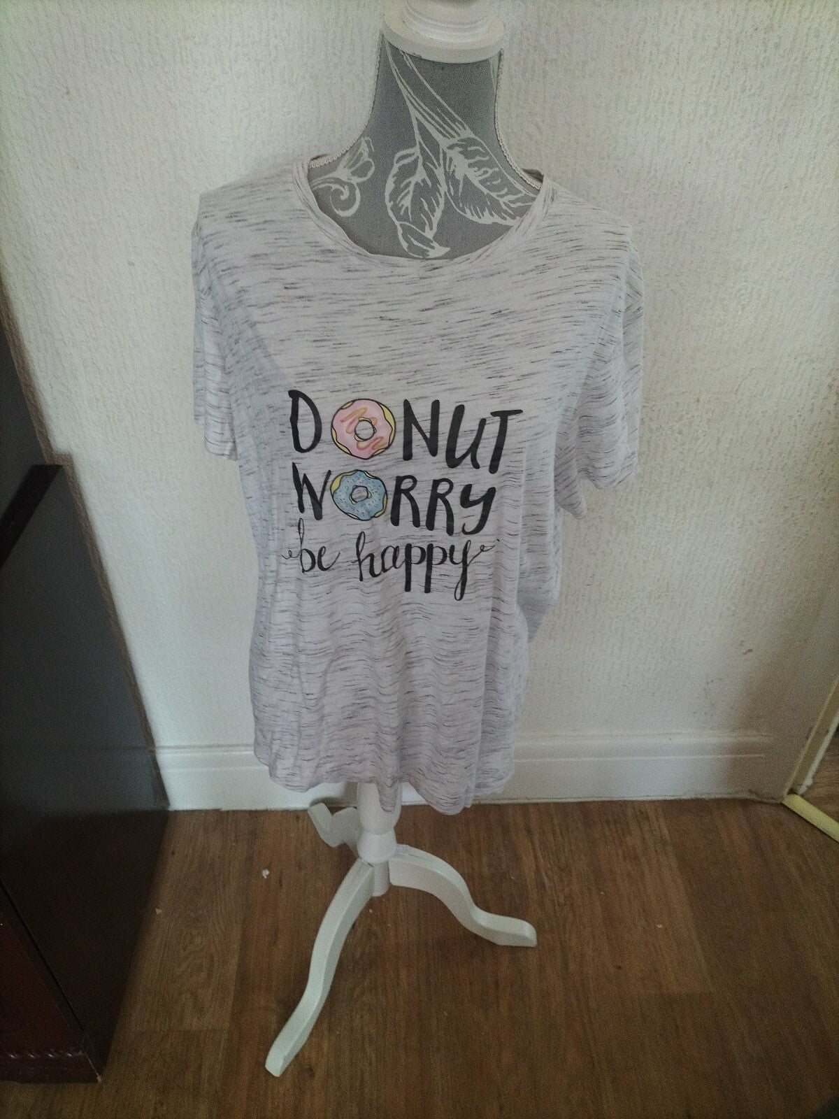 Ladies Shein 2xl Grey Fleck Short Sleeved Tshirt