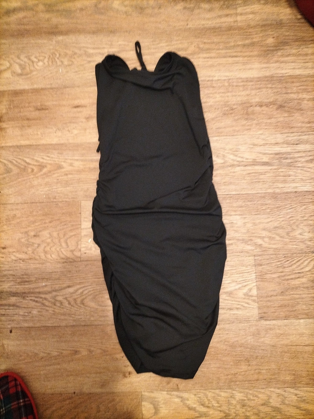 Ladies Shein Size XS Black Sleeveless Open Back Ruched Dress