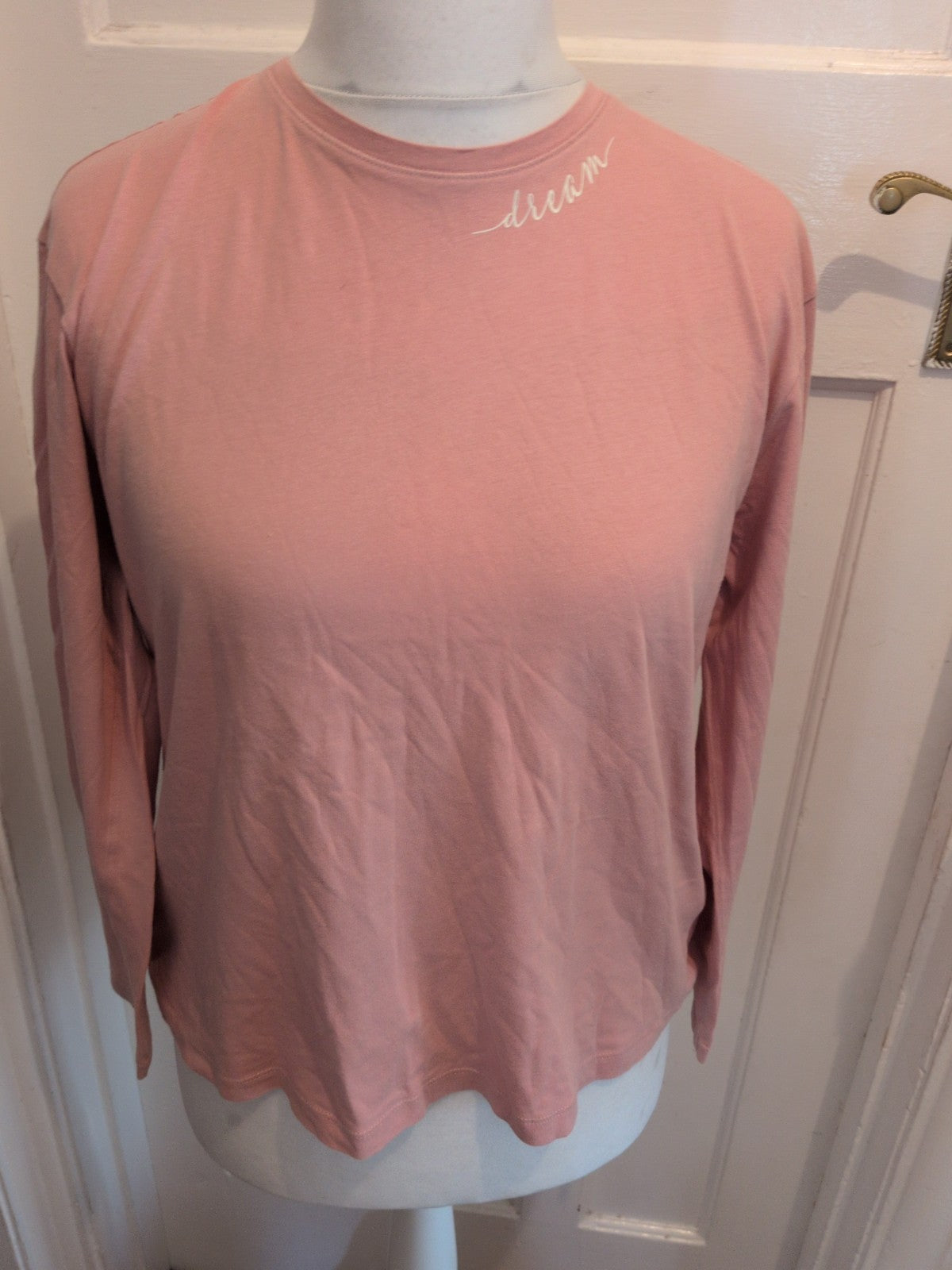 M&S Medium Pink Dream Print Long Sleeve Pyjama Top