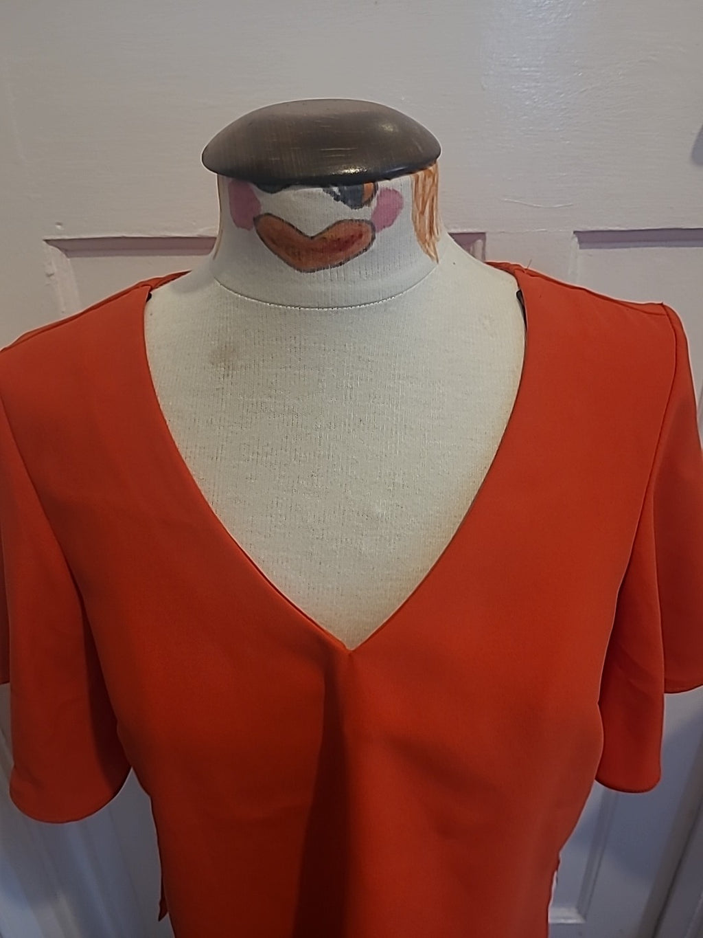 Ladies H&M Size 6 Orange Short Sleeved Oversized Tshirt Blouse