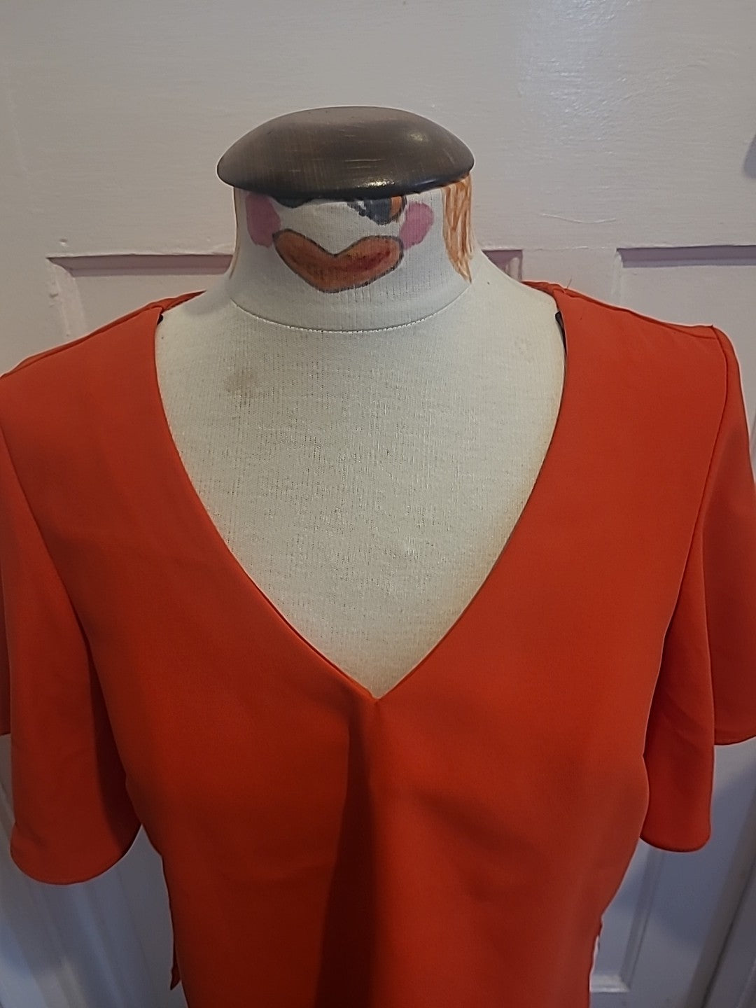 Ladies H&M Size 6 Orange Short Sleeved Oversized Tshirt Blouse