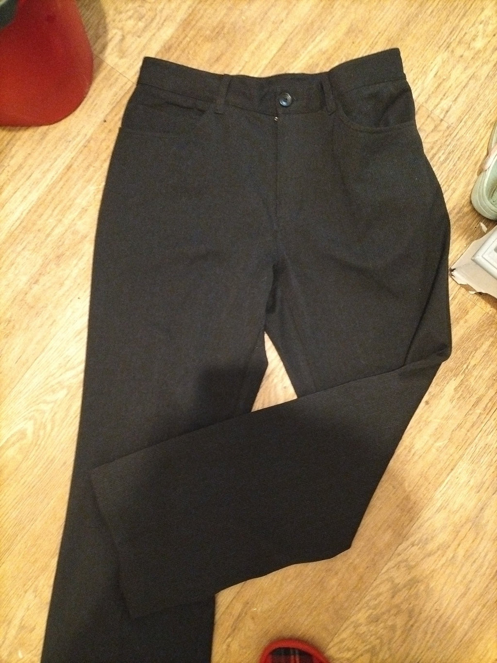 Mens Autograph Size 34x29 Black Pinstripe Trousers