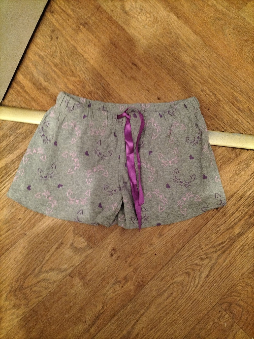 Ladies Camille Size 8-10 Grey/Purple/Pink Elasticated Sleep Shorts