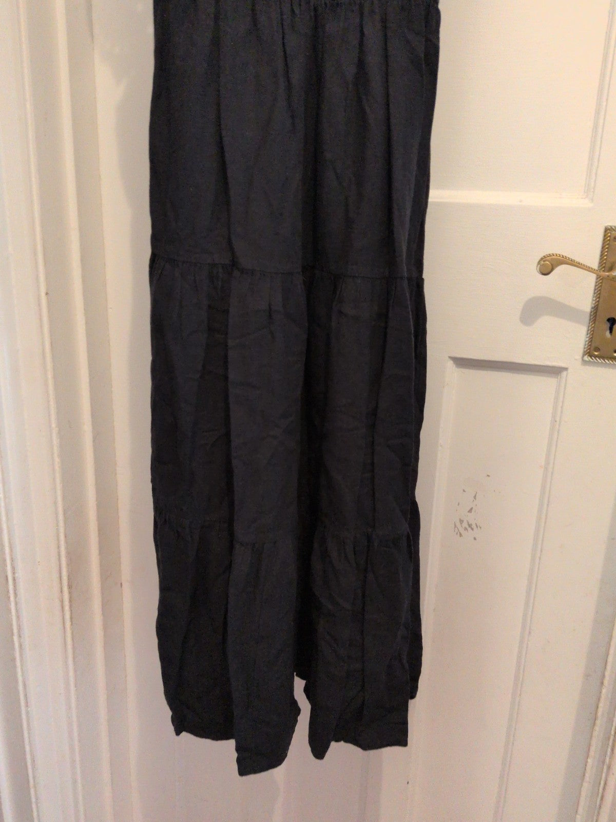 Ladies New Look Size 8 Black Sleeveless Long Length Bubblehem Dress