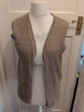 Cotswold Collection Large Pale Khaki Sleeveless Cardigan