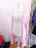 Liquid Medium Pink Long Sleeve Open Blouse