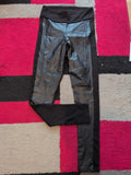 Ladies River Island Size 10R Black Pleather Trousers