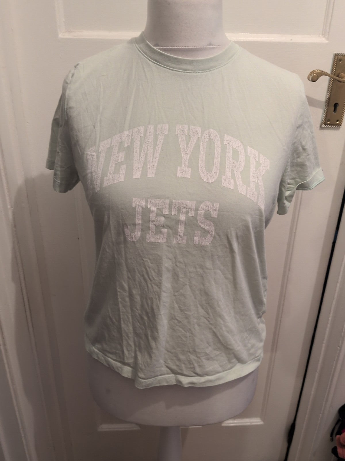H&M Medium Pale Mint Short Sleeve Print T-shirt
