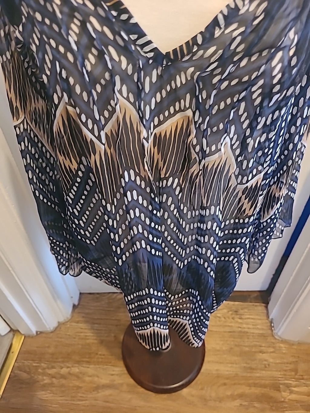 Ladies Pia Rossini Size Medium Multi See Through Long Sleeved Blouse