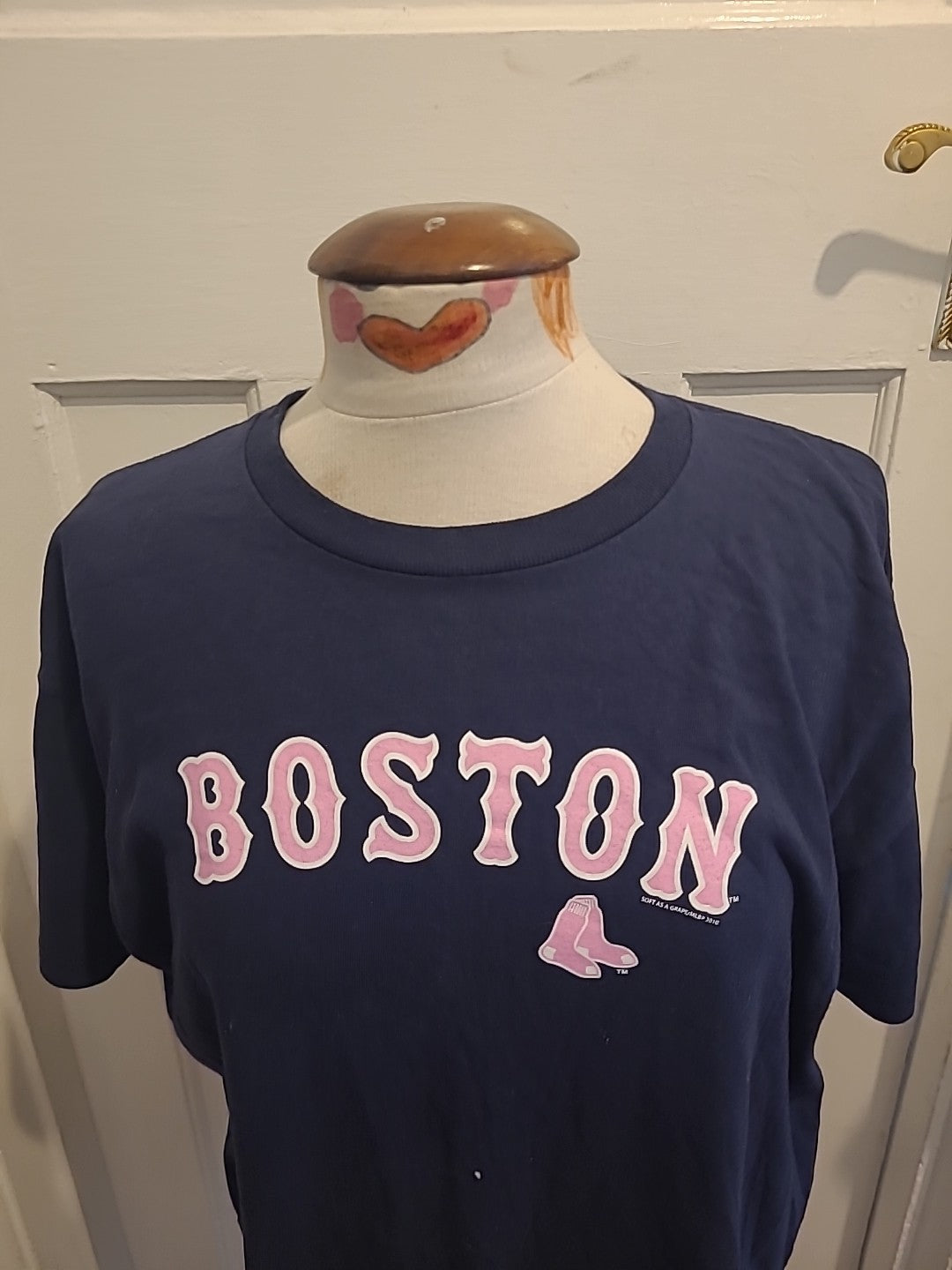 Ladies Delta Size Large Navy Boston Short Sleeved Tshirt