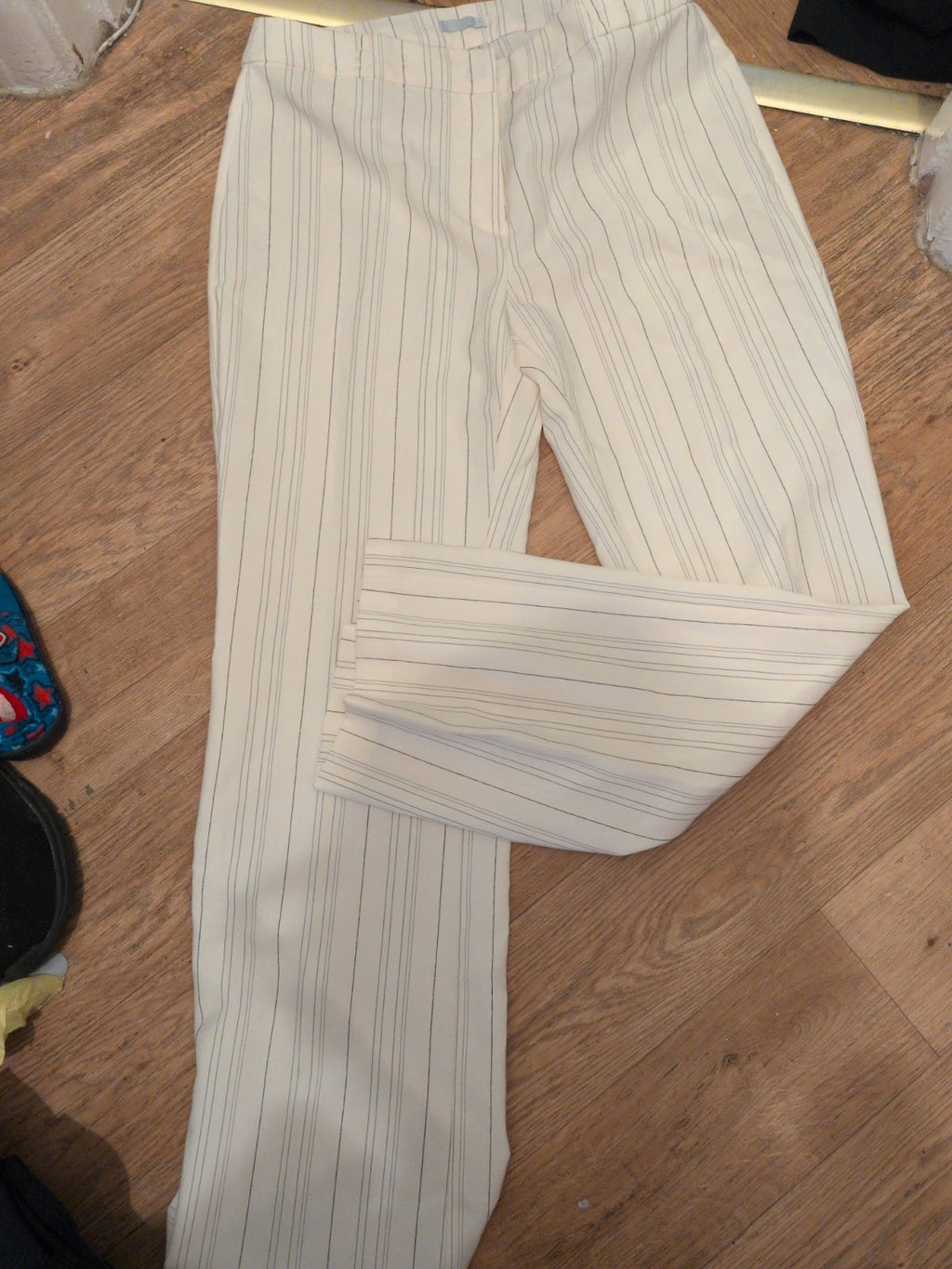La Redoute 16 Cream Pinstripe Trousers