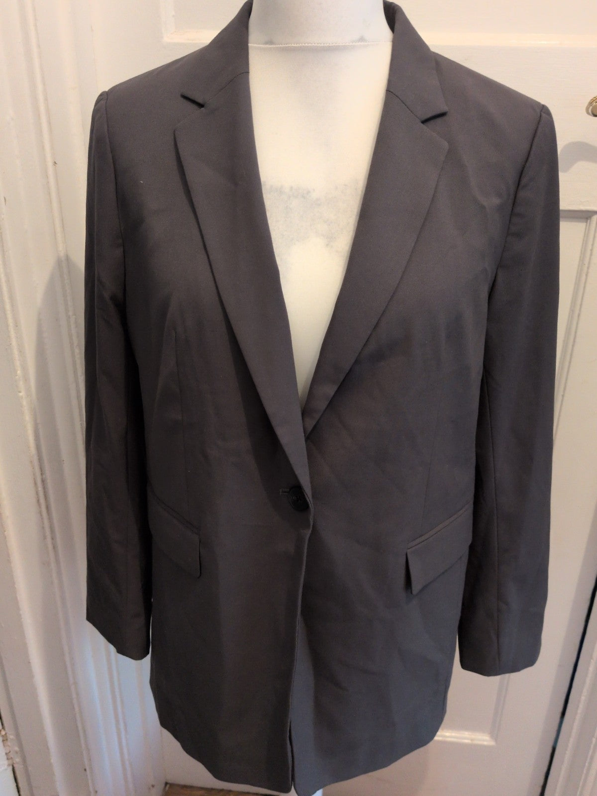 H&M Medium Dark Grey Padded Lined Blazer