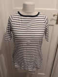 Marks And Spencer 16 Navy Stripe Short Sleeve T-shirt
