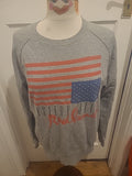 Mens Earth Positive Size Medium Grey Orange Long Sleeved Pullover Jumper