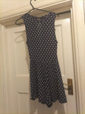 Ladies H+M Size 8 Navy White Sleeveless Playsuit