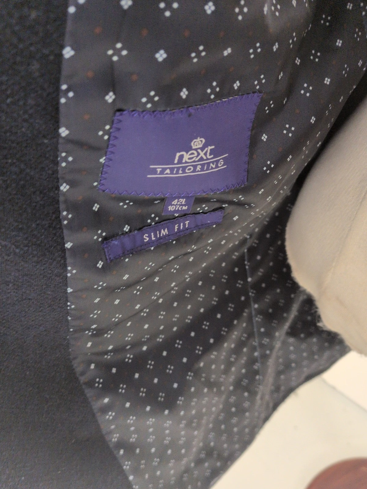 Next 42 Long Navy Lined Suit Jacket