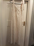 Ladies Size M/L Ivory Floral Self Tie Sleeveless Dress