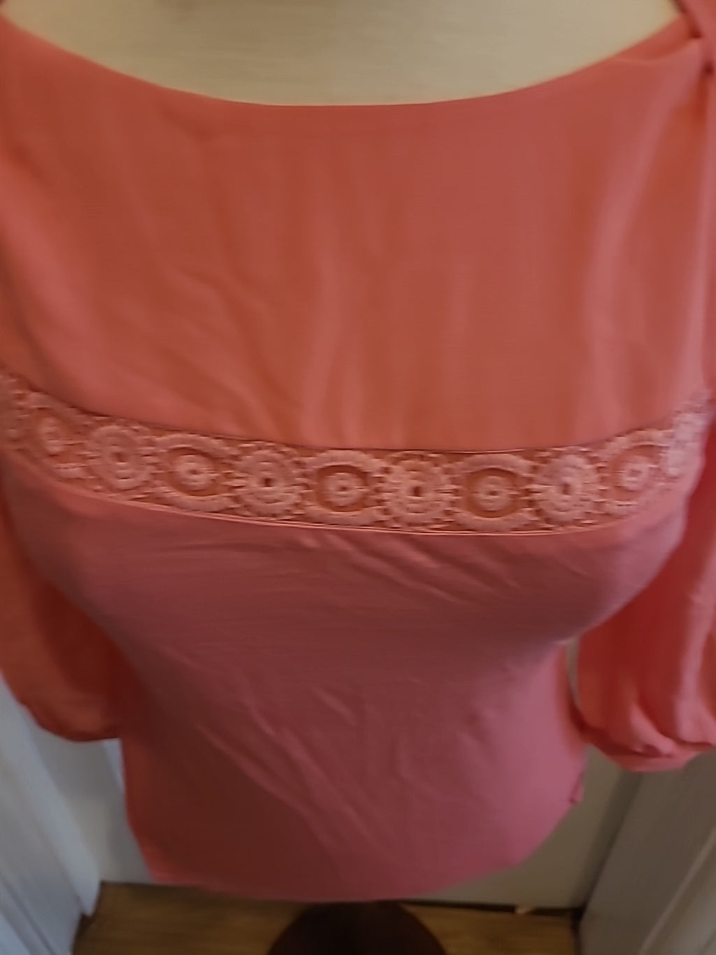 Ladies Oasis Top Size XS Coral In Colour Long Sleeved