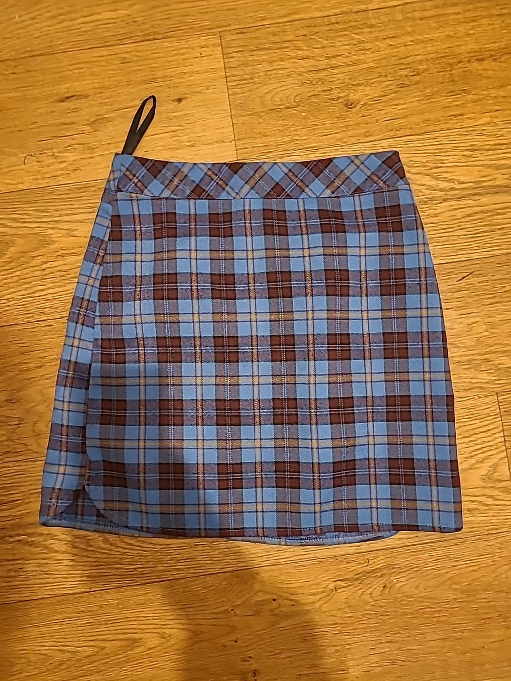 Ladies Primark Size 4 Purple/Blue Check Mini Skirt