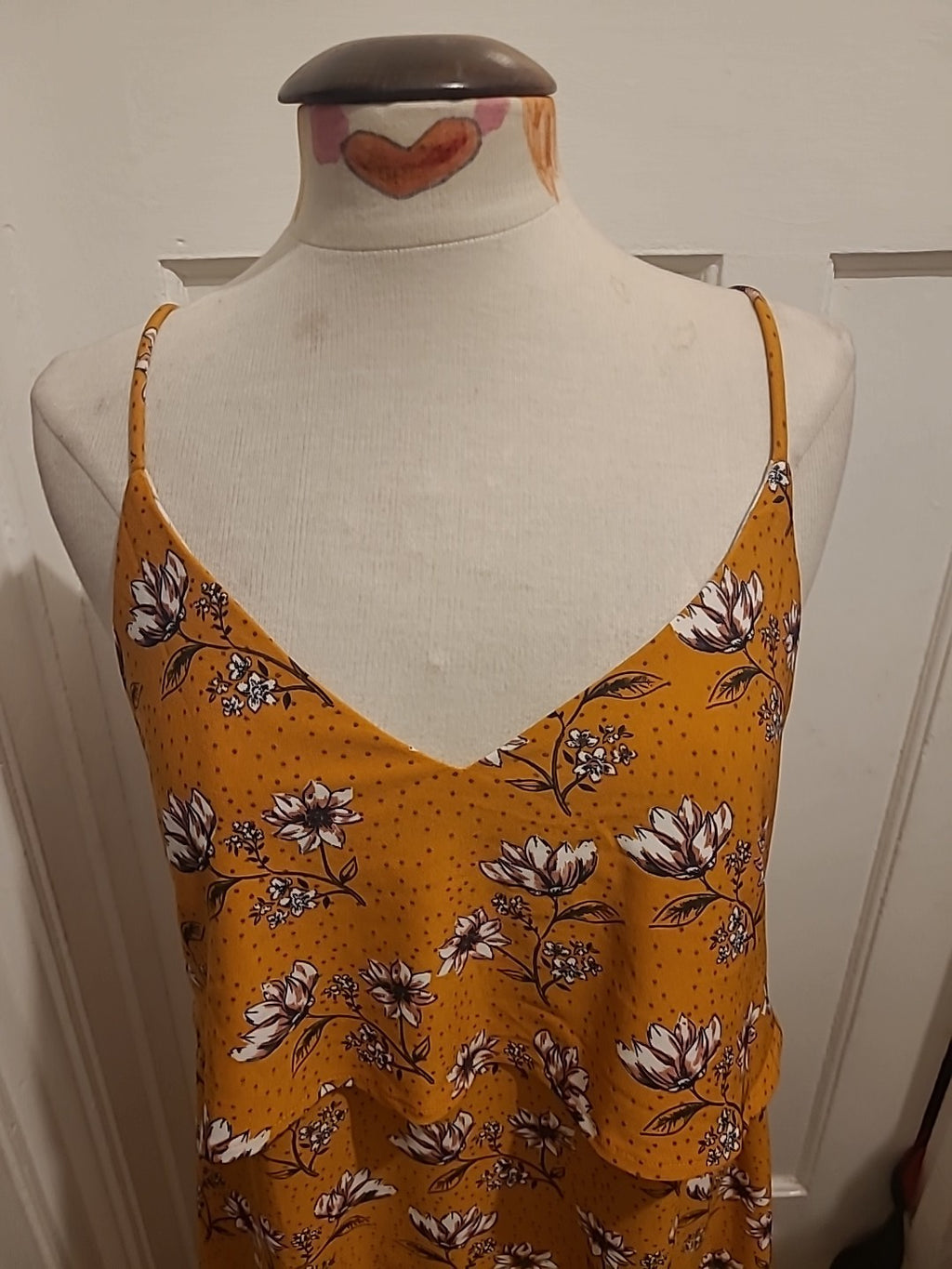 Ladies MNG Size Medium Orange Floral Sleeveless Dress