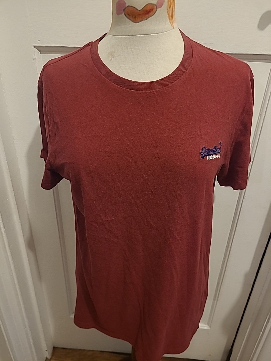 Mens Superdry Size Large Red Short Sleeved Tshirt