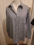 Mens Kingston Size XL Blue Check Long Sleeved Shirt Marked Neck
