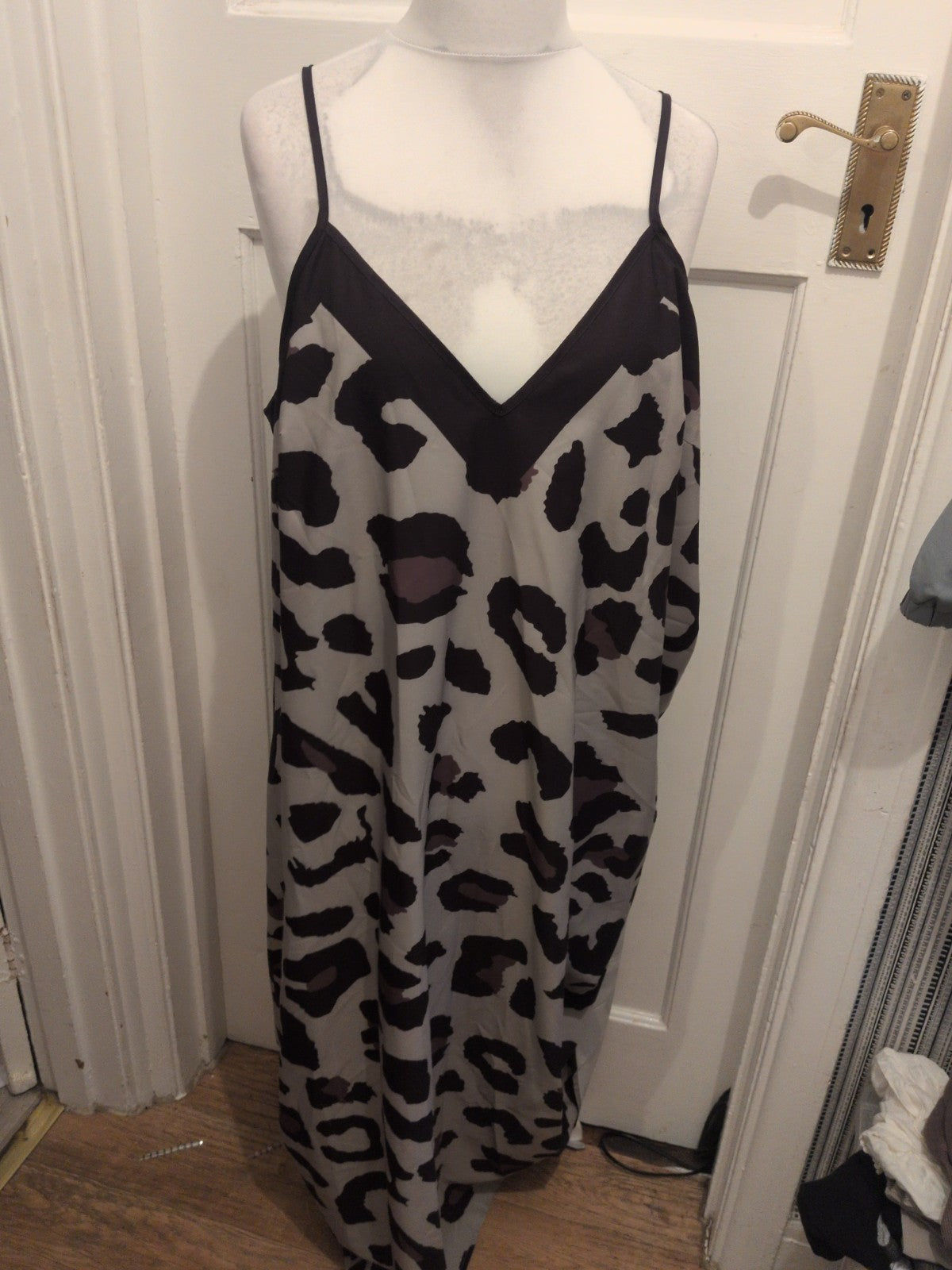 Shein Curve 3XL Green Black And Brown Sleeveless Long Length Dress
