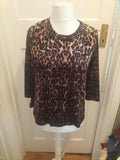 Ladies Anna Rose Size Small Leopard Print Long Sleeve Blouse