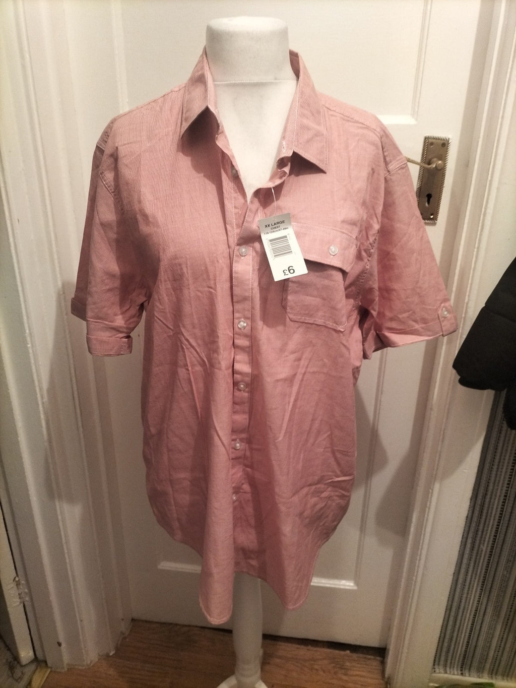 Brand New Mens Easy Size 2XL Pink Short Sleeved Shirt
