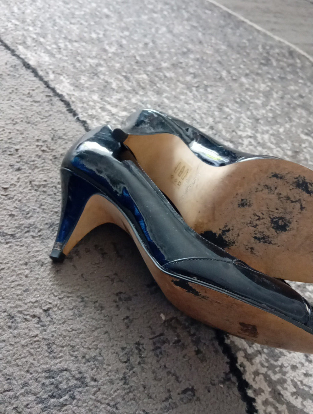 Ladies Carvela Open Toed Black Heeled Shoes Size 37 FREE DELIVERY