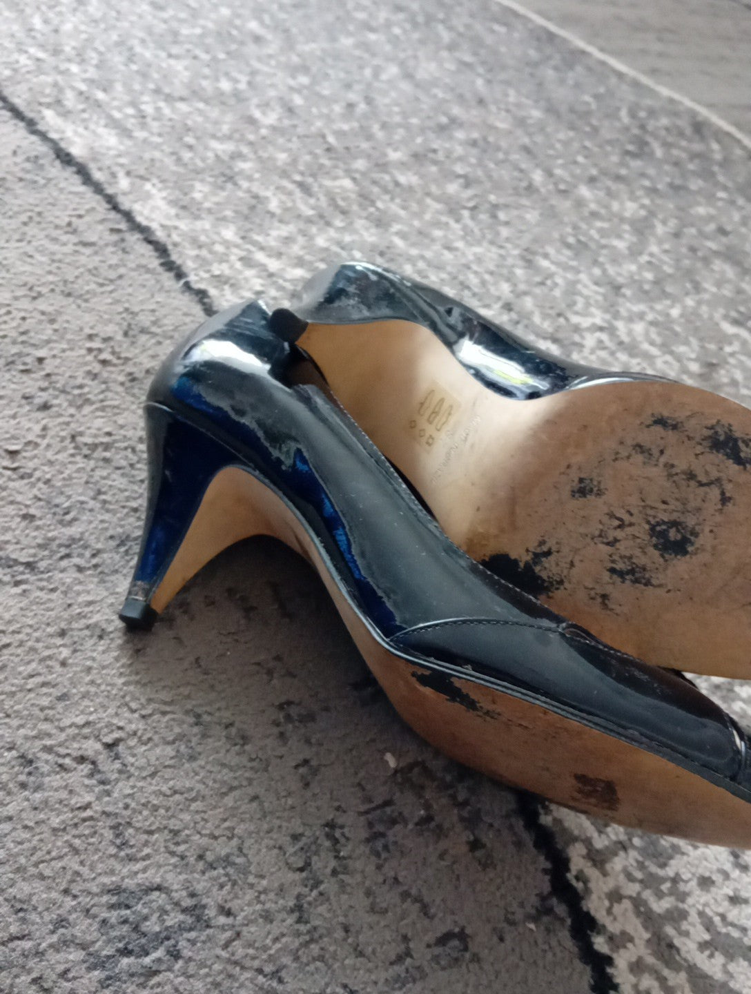 Ladies Carvela Open Toed Black Heeled Shoes Size 37 FREE DELIVERY