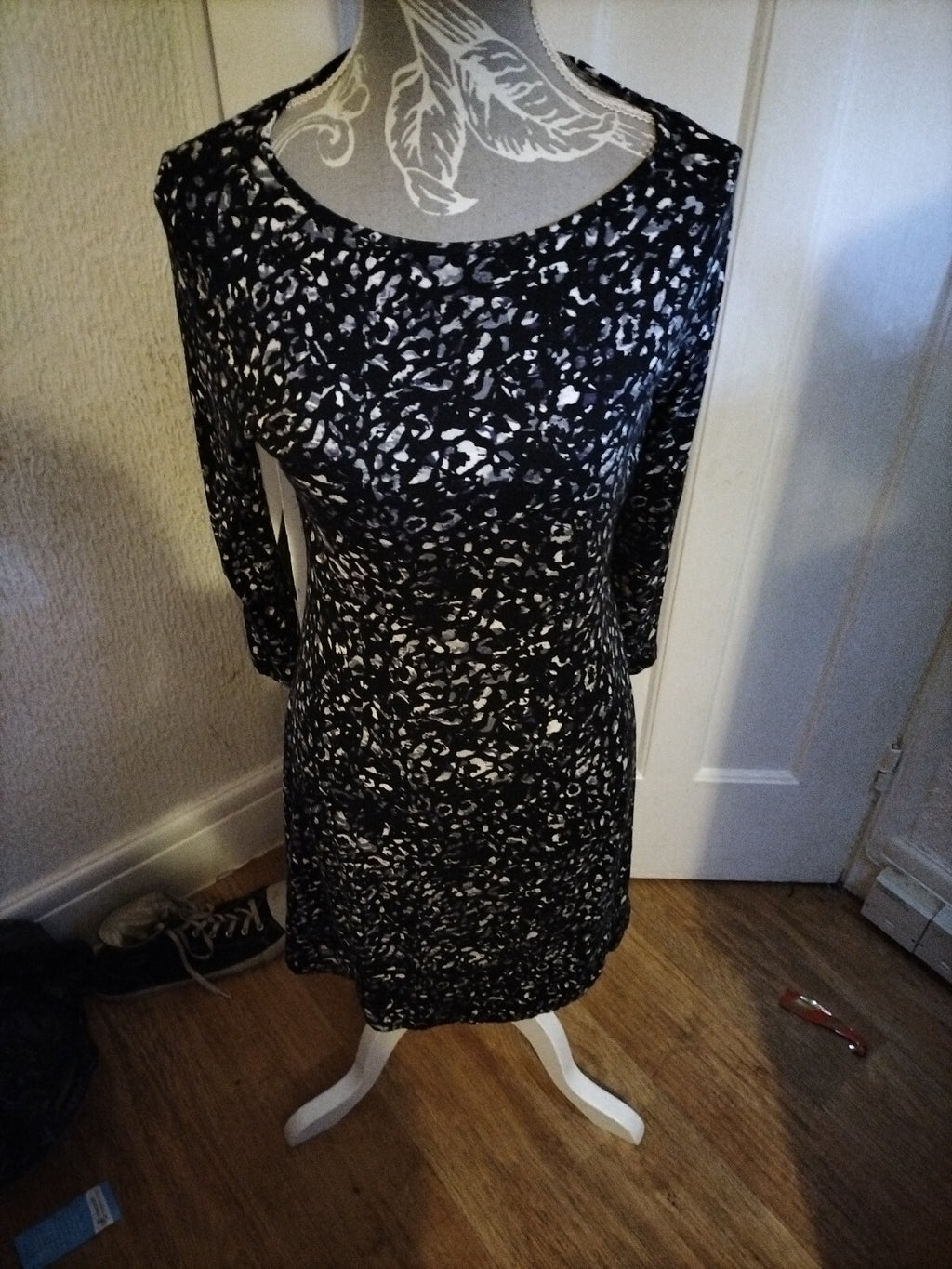 Ladies F+F Size 10 Splodge Short Sleeved Dress