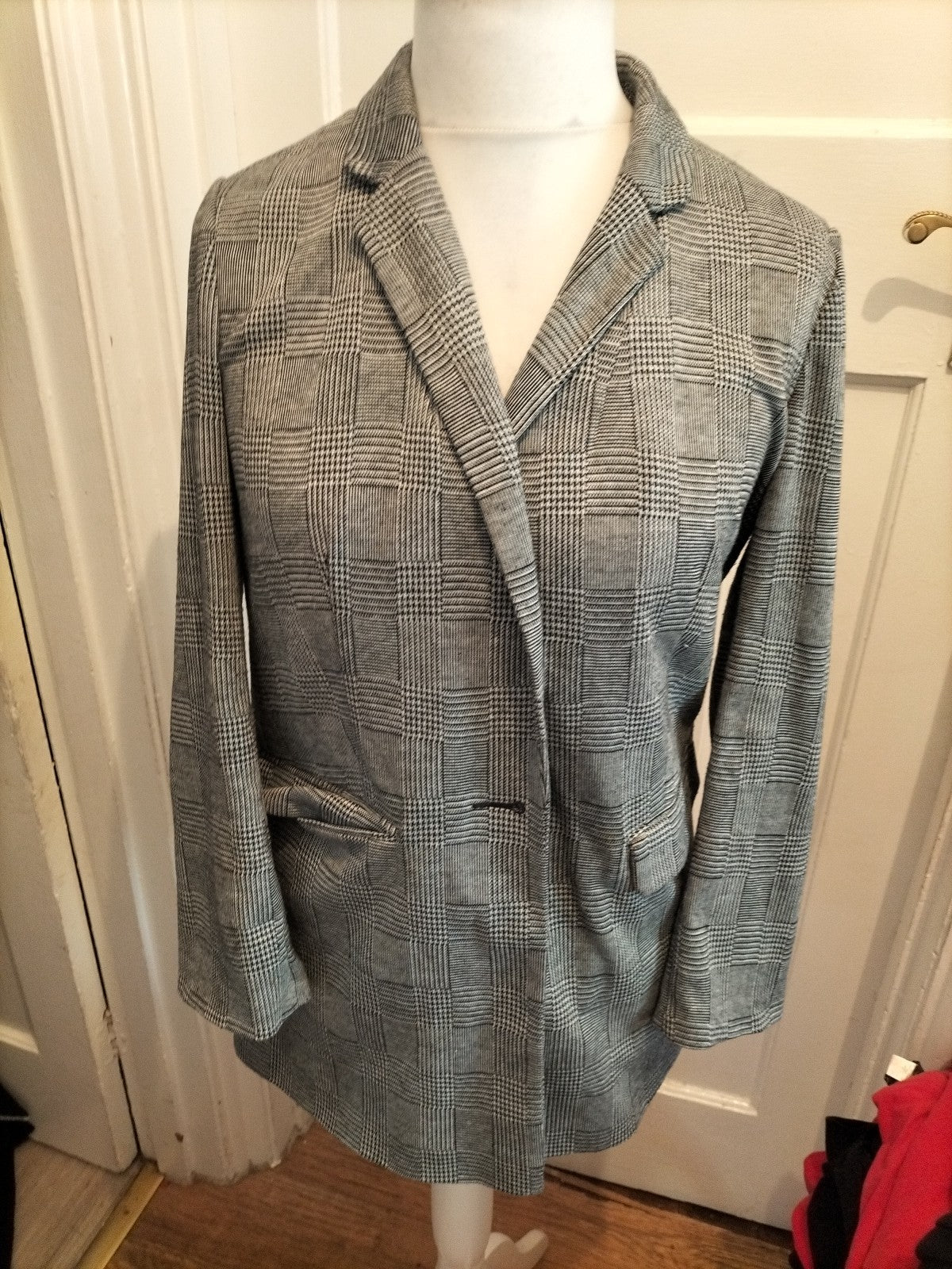 Ladies Primark Size 10 Grey Black Buttoned Cardigan