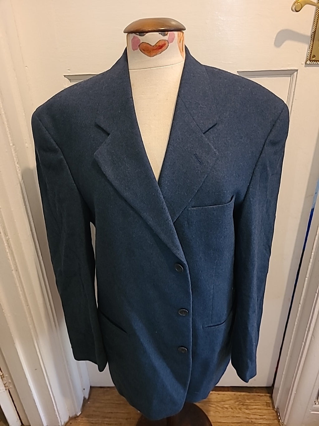 Mens Debenhams Size 40" Navy Wool Padded Lined Blazer