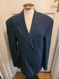 Mens Debenhams Size 40" Navy Wool Padded Lined Blazer