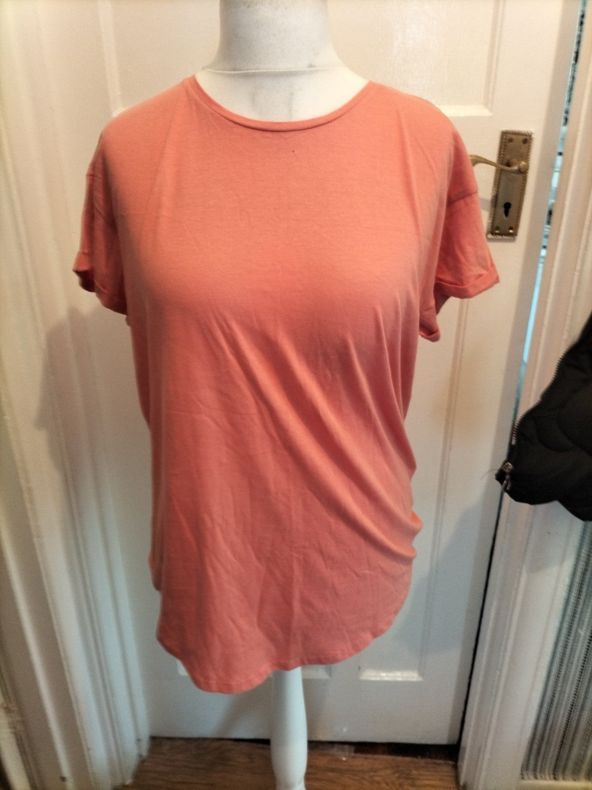 Ladies Papaya Size M Pinky Orange Short Sleeved Tshirt