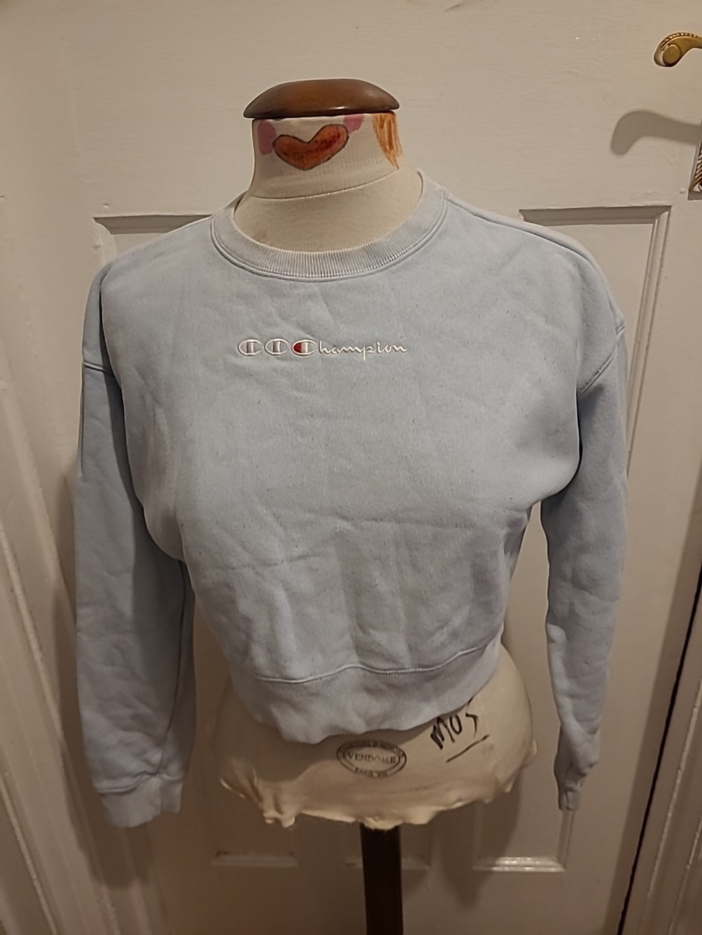 Ladies Champion Size Small Pale Blue Long Sleeved Jumper