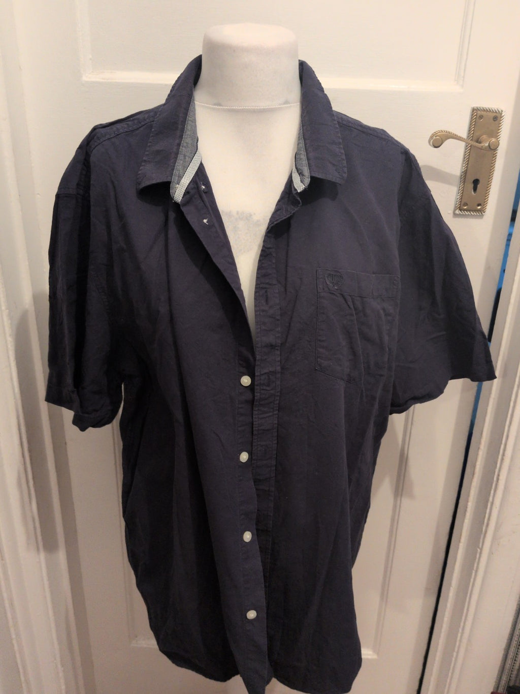 Lincoln 3XL Navy Short Sleeve Casual Shirt