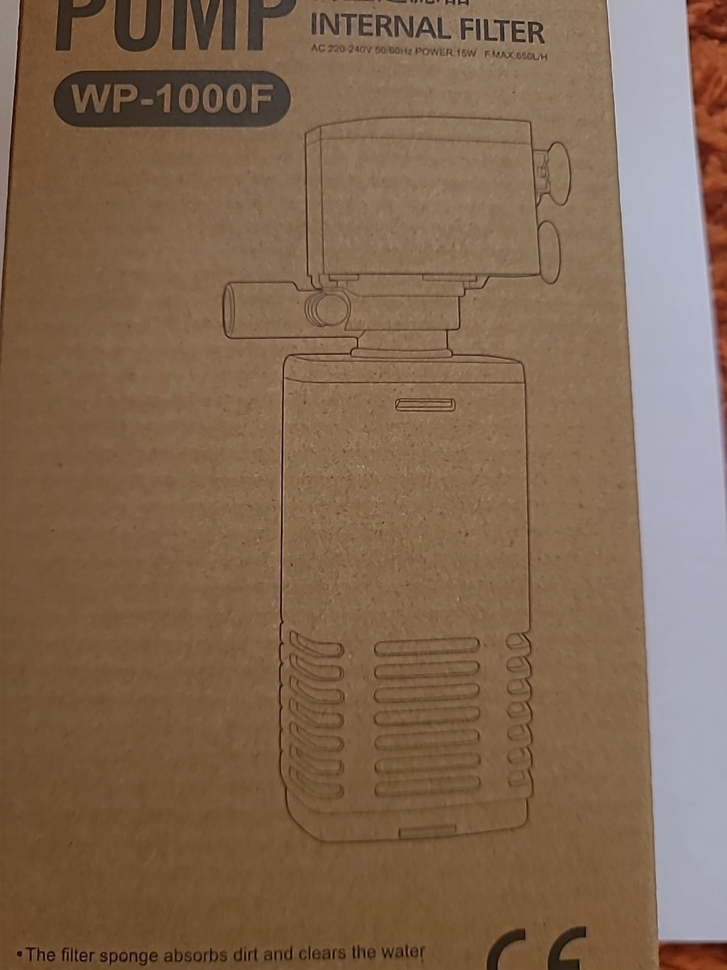 Brand New Aquarium Filter Internal Pump 1000F 650L/H