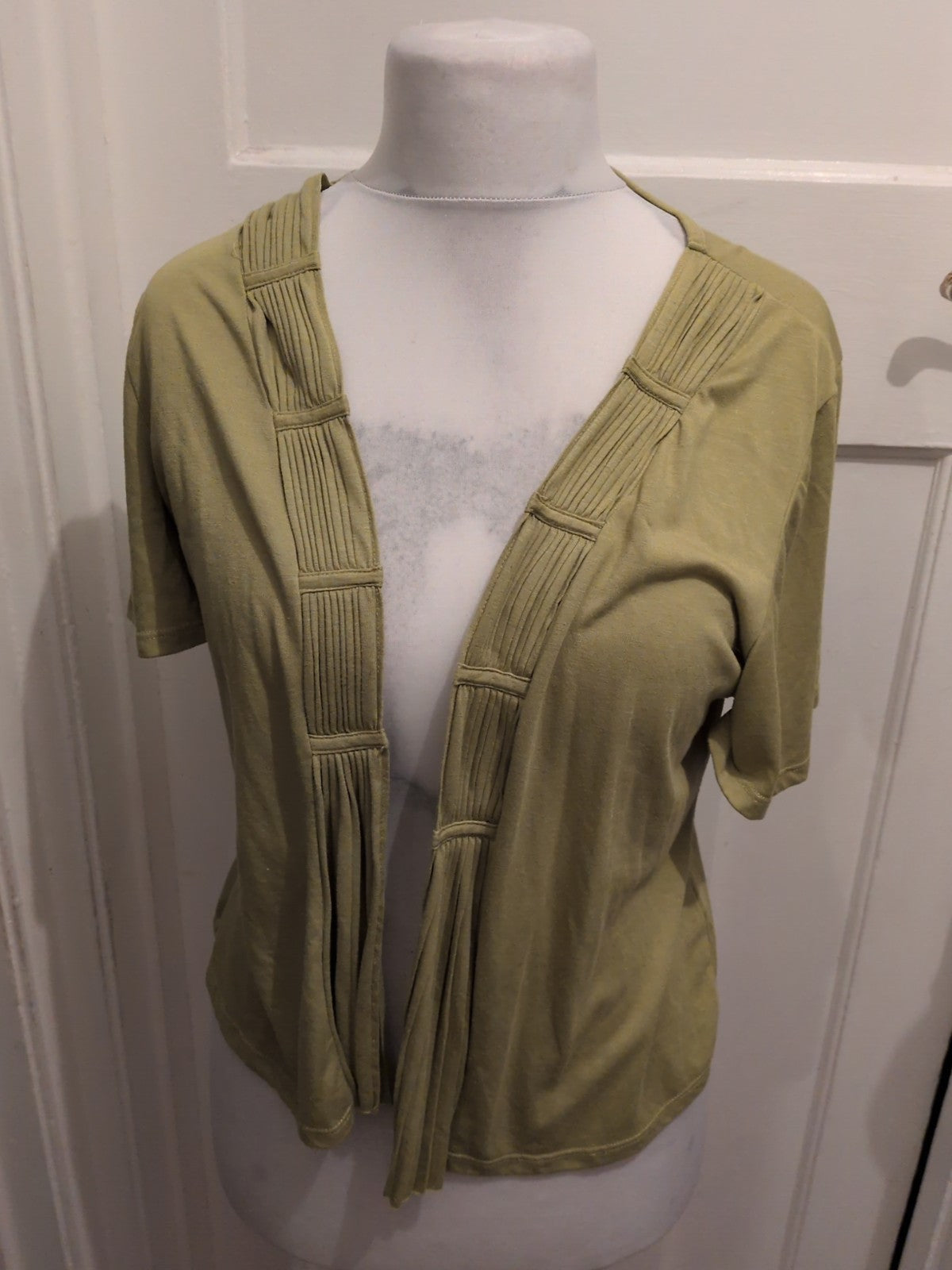 George 18 Lime Short Sleeve Open Blousr